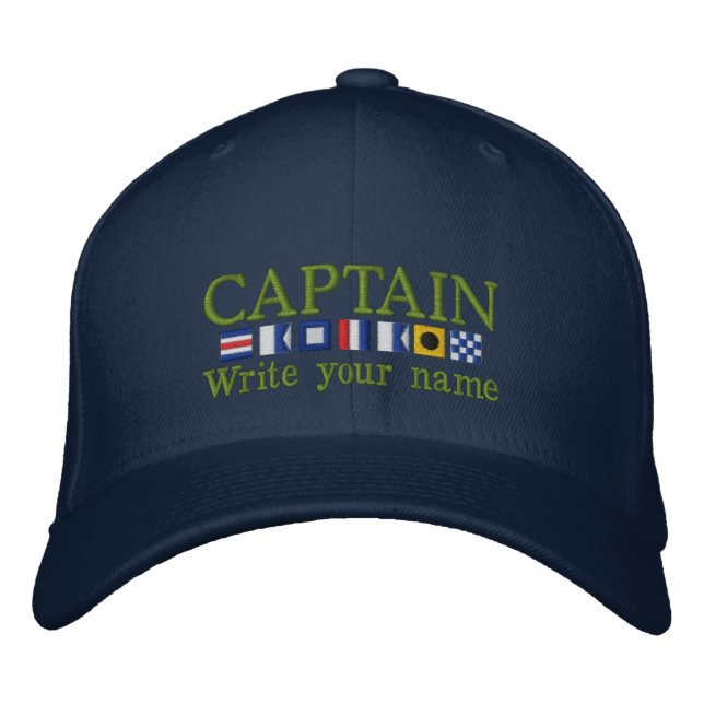 Casquette Brodée Coutume personnalisée votre capitaine Nautical (Devant)