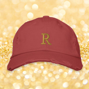 Casquette Brodée Créer Personnalisé Monogramme Hommes Femmes Rouge 