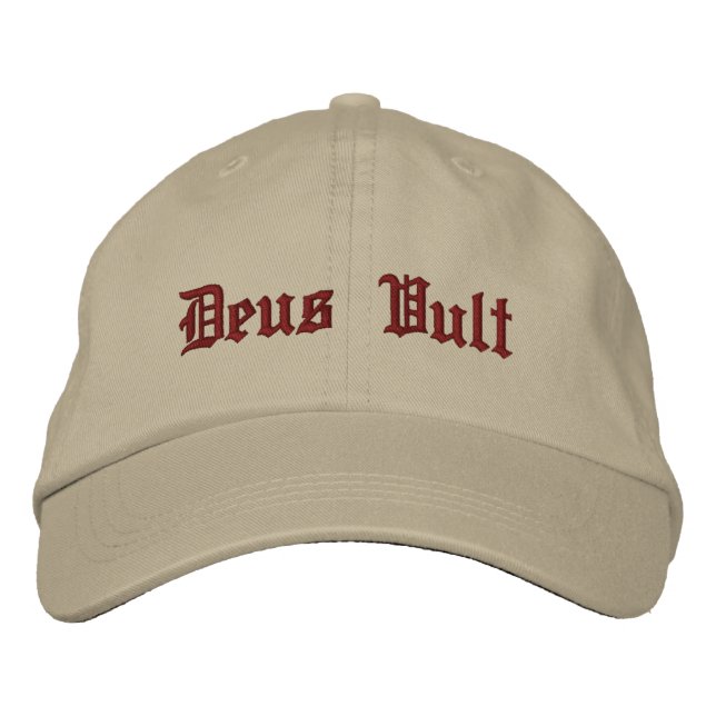 Casquette Brodée Croisés Templiers Deus Vult   VERT KHAKI (Devant)