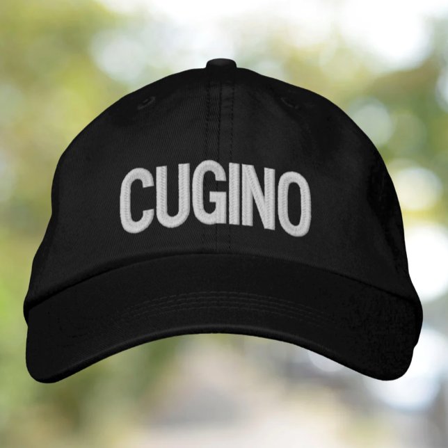Casquette Brodée Cugino (cousin/mâle) brodé Italien élégant (Créateur téléchargé)