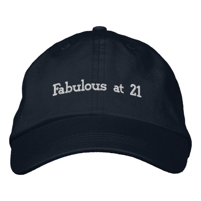 Casquette Brodée Custom Fabulous at 21 Celebrate Birthday Look Navy (Devant)