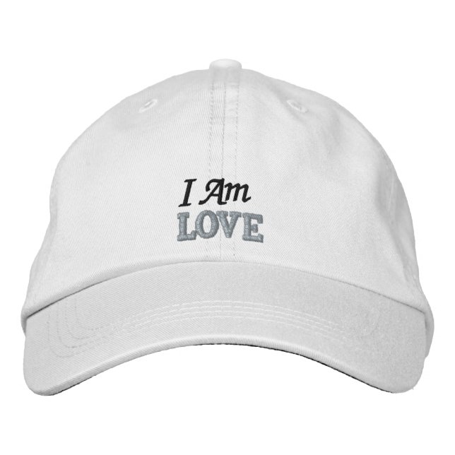 Casquette Brodée Cute Black White Love Citation Rose Personnalisée (Devant)