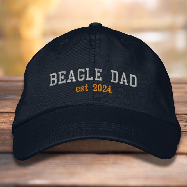 Casquette Brodée Date de création Papa Beagle Chien Papa (Créateur téléchargé)