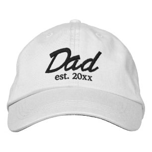 Casquette Brodée Date de création Papa écriture personnalisée noir