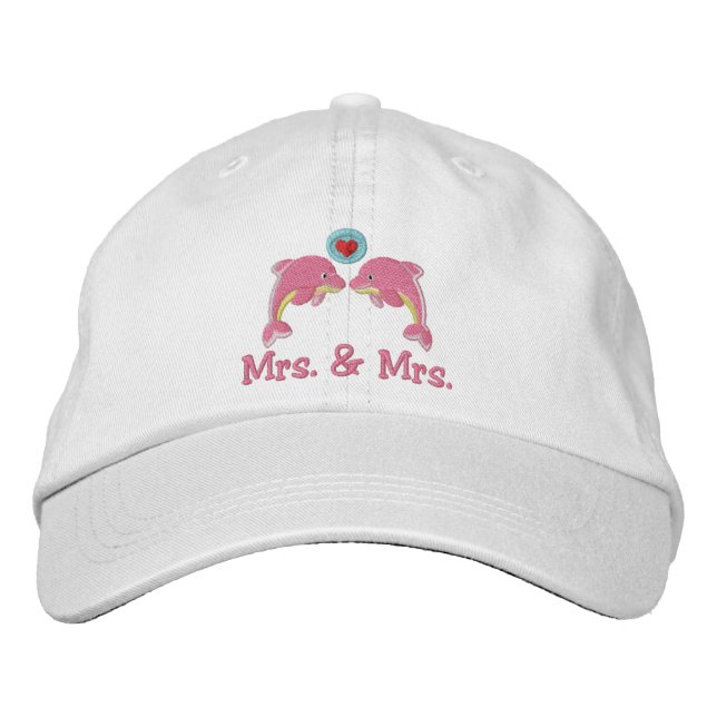 Casquette Brodée Dauphins lesbiennes et Mariage de bulle de coeur d (Devant)