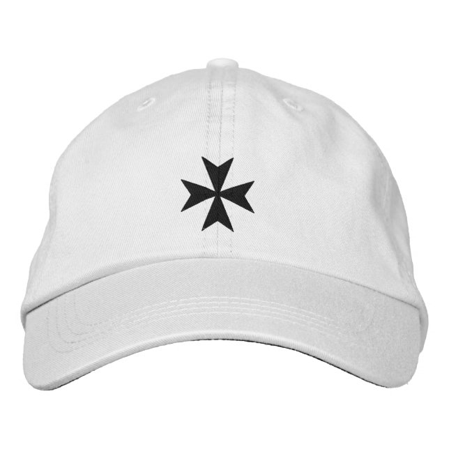 Casquette brodée de croix de Malte noire (Devant)