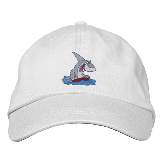 Casquette brodée de requin comique (Devant)