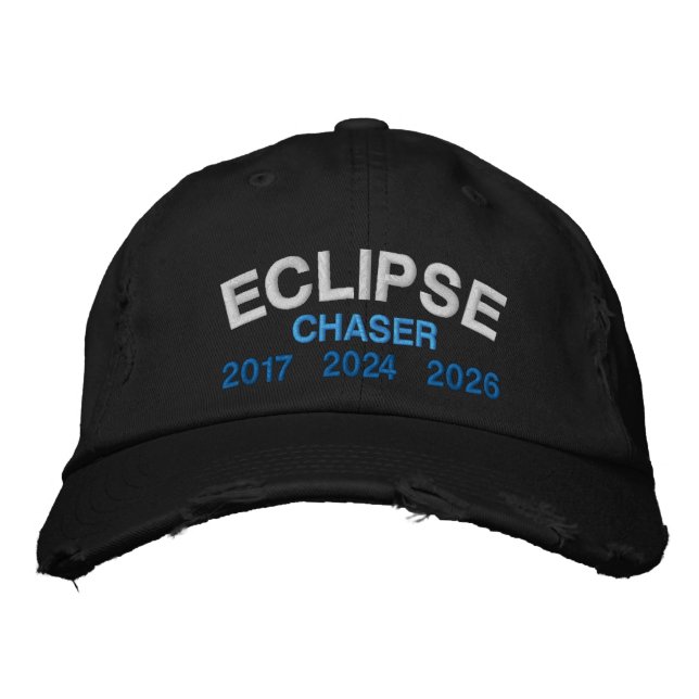 Casquette Brodée Dire officiel de chasseur d'éclipse noir (Devant)