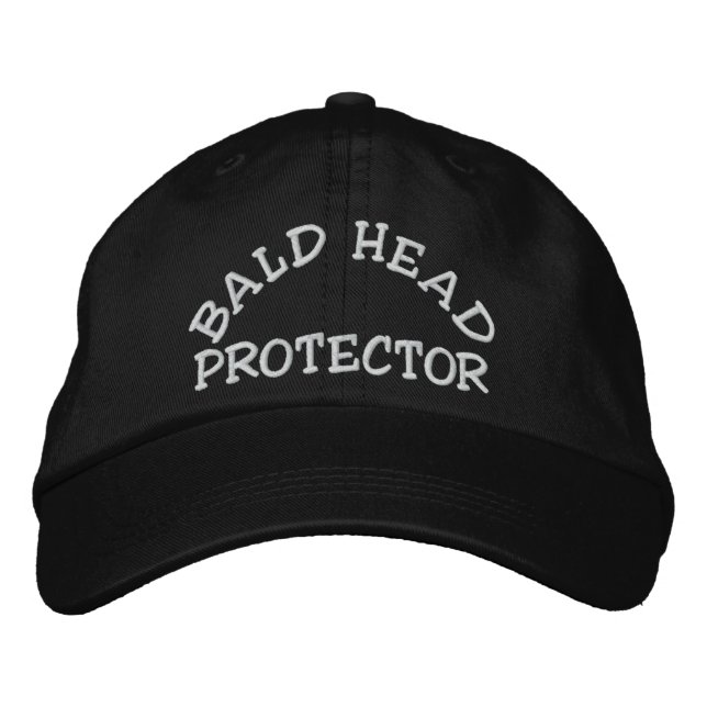 Casquette Brodée Dispositif amusant de protection de tête chauve (Devant)