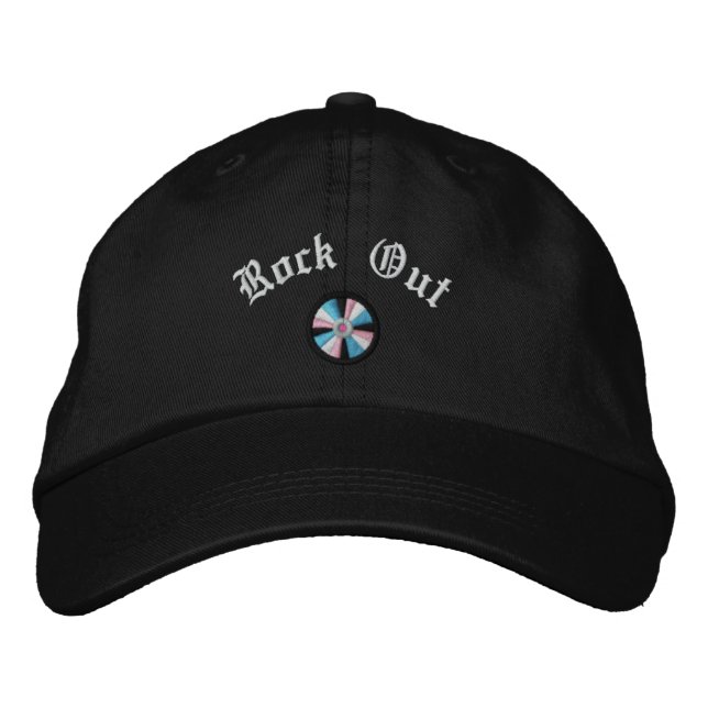 Casquette Brodée Disque compact Rock Out Brodé (Devant)