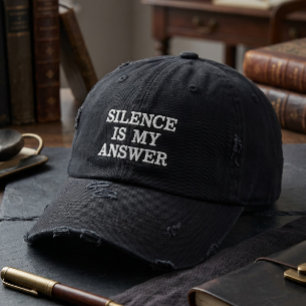 Casquette Brodée Distressed Vintage Silence Est Ma Réponse Serif Ty
