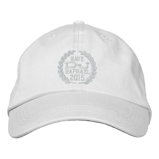 Casquette Brodée DJ Classic Laurels pour personnaliser le nom Année (Devant)