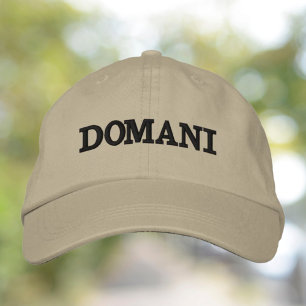 Casquette Brodée Domani - Chapeau kaki drôle avec broderie noire
