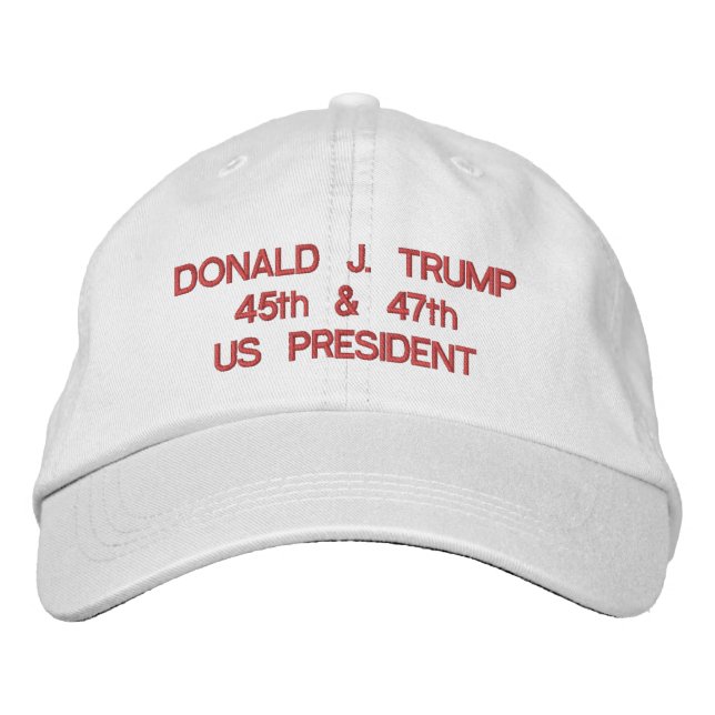 Casquette Brodée Donald J. Trump 45e et 47e présidents américains (Devant)