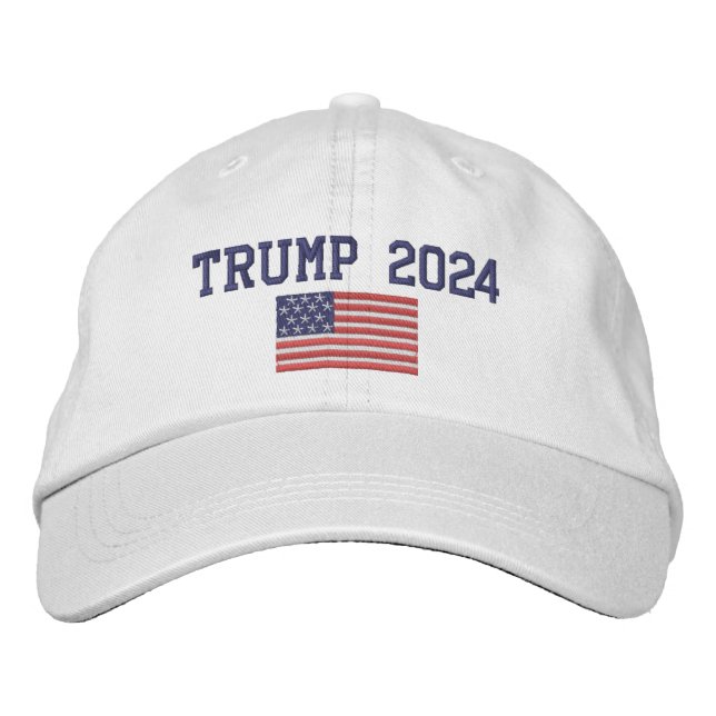 Casquette Brodée Donald Trump 2024 - Drapeau du président américain (Devant)