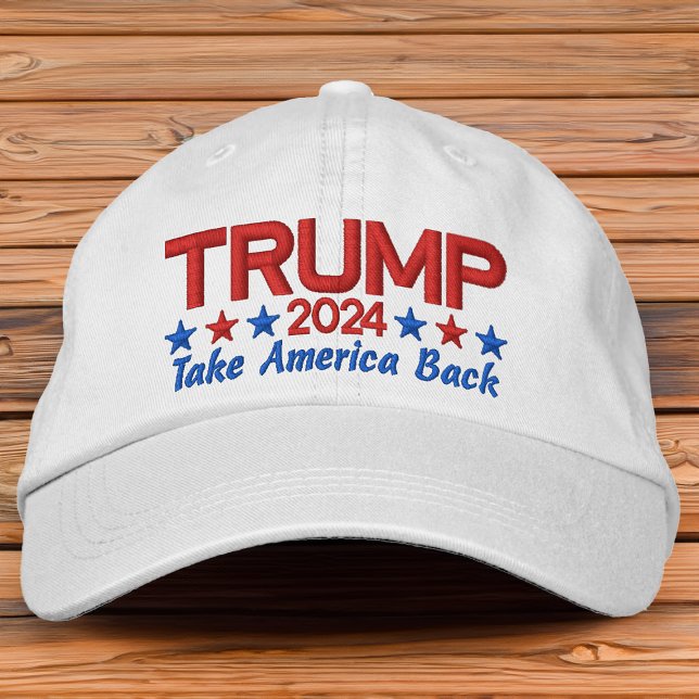 Casquette Brodée Donald Trump 2024 Reprendre l'Amérique étoile patr (Trump 2024 hat take america back)
