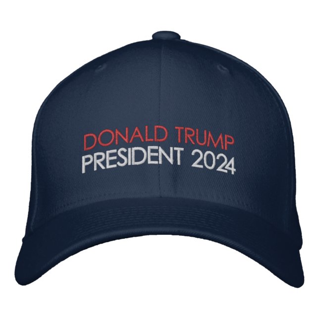 Casquette Brodée Donald Trump Président 2024 (Devant)