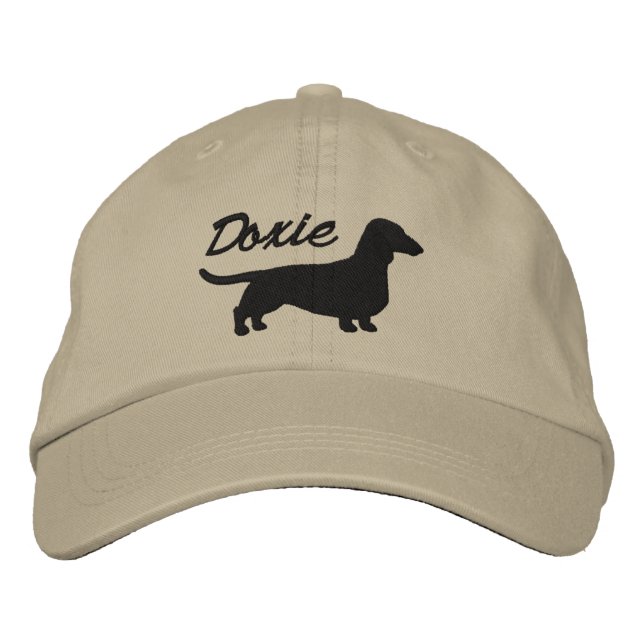 Casquette Brodée Doxie Dachshund Silhouette Wiener Chien personnali (Devant)