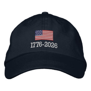Casquette Brodée Drapeau américain avec zone pour ajouter du texte