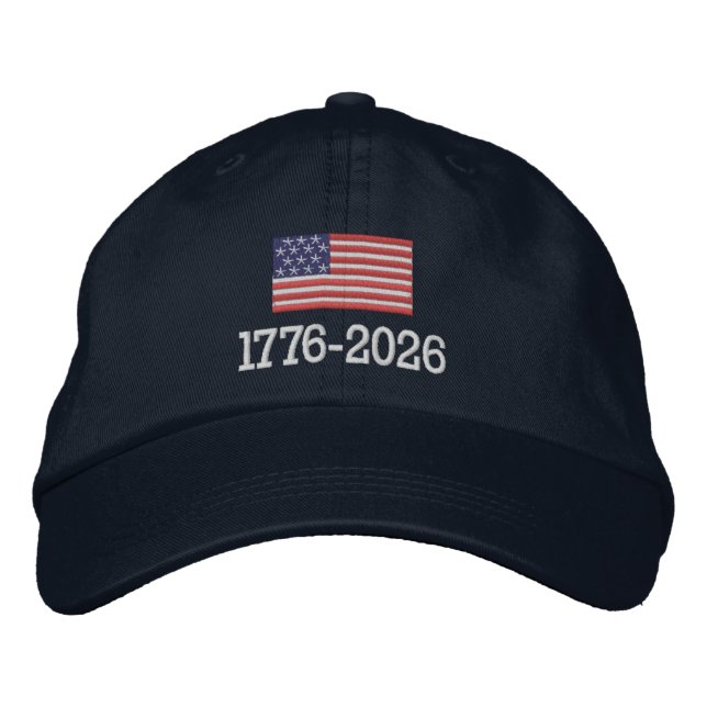Casquette Brodée Drapeau américain avec zone pour ajouter du texte (Devant)
