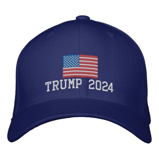 Casquette Brodée Drapeau américain Trump 2024 (Devant)