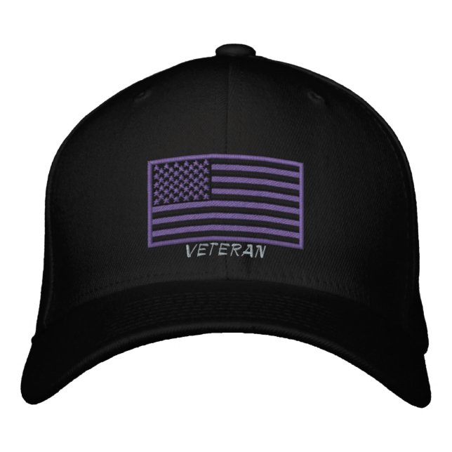 Casquette Brodée Drapeau américain - Vétéran - À Porter (Devant)
