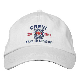 Casquette Brodée Drapeau canadien nautique personnalisé d'équipag