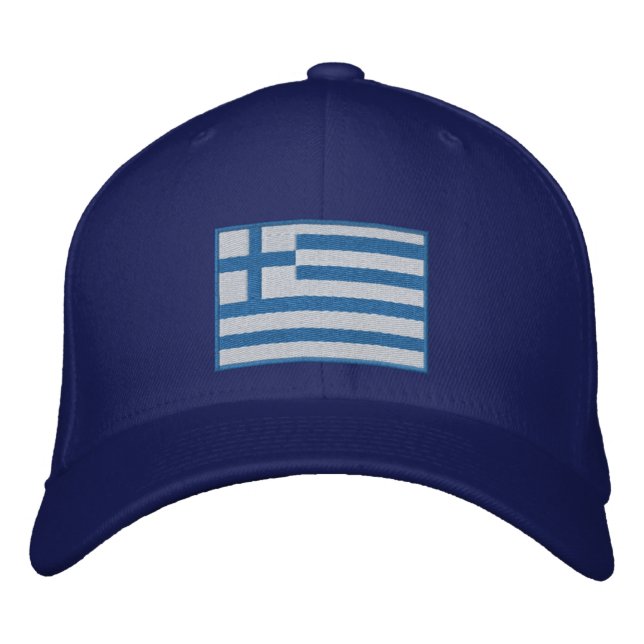 Casquette Brodée Drapeau de la Grèce personnalisable (Devant)