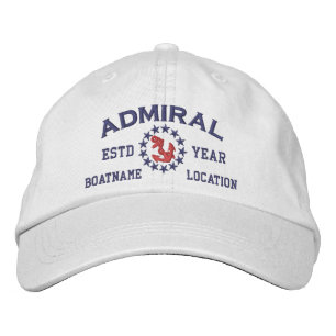 Casquette Brodée Drapeau de yacht amiral personnalisable avec ANNÉE