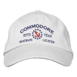 Casquette Brodée Drapeau de yacht Commodore personnalisable avec AN