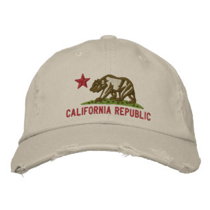 Casquette Brodée Drapeau d'État de la RÉPUBLIQUE DE CALIFORNIE Casq