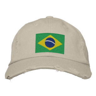 Casquette Brodée Drapeau du Brésil avec texte personnalisé