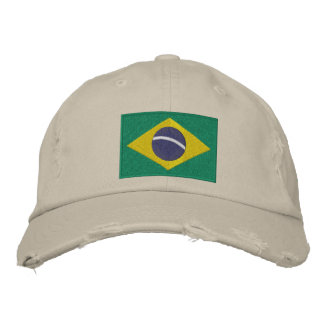 Casquette Brodée Drapeau du Brésil avec texte personnalisé