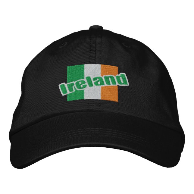 Casquette Brodée Drapeau Et Texte Irlandais Patriotique (Devant)