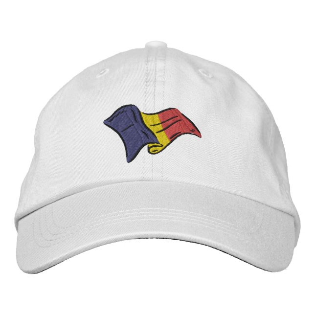 Casquette Brodée Drapeau ondulé roumain (Devant)
