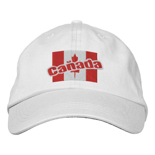 Casquette Brodée Drapeau Patriotique Canada Et Texte (Devant)