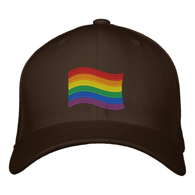 Casquette Brodée Drapeau traditionnel LGBTQ+ Pride Basse-Basse Brod (Devant)