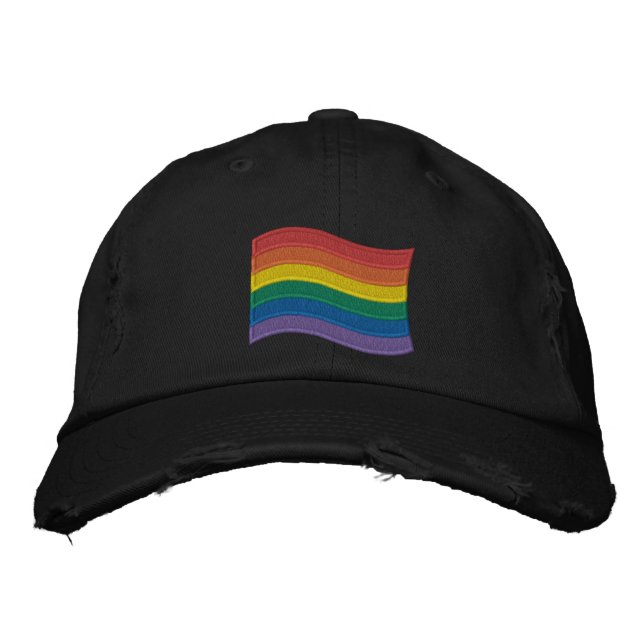Casquette Brodée Drapeau traditionnel LGBTQ+ Pride Basse-Basse Brod (Devant)