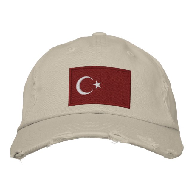Casquette Brodée Drapeau Turc Turquie (Devant)