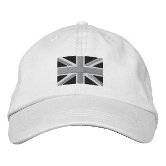 Casquette Brodée Drapeau Union Jack En Noir Et Blanc