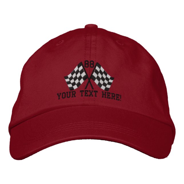 Casquette Brodée Drapeaux de course surchargés personnalisés Broder (Devant)