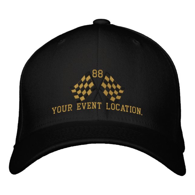 Casquette Brodée Drapeaux de course surchargés personnalisés Broder (Devant)