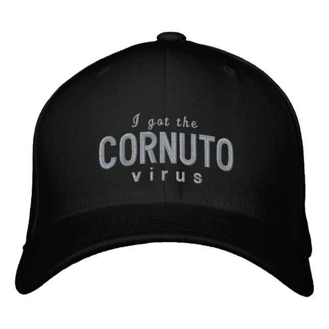 Casquette Brodée "Drôle Italien Dit Cornuto Virus Corona Joke (Devant)