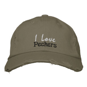 Casquette Brodée Drôle J'Aime Les Peckers Citation De Poulet Vert O