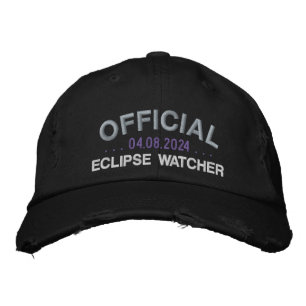 Casquette Brodée Eclipse Watcher Officielle Fun Dit Noir