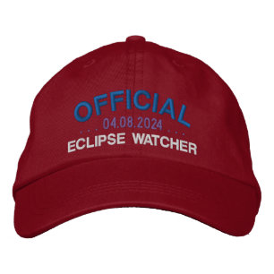 Casquette Brodée Eclipse Watcher Officielle Fun Dit Rouge