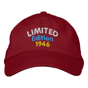 Casquette Brodée Édition Limitée 1943 ou Année, Noir, vintage rétro