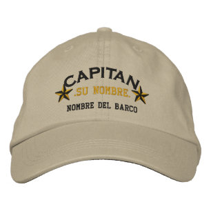 Casquette Brodée EL ESPAGNOL Capitan Nombre del barco y su nombre.