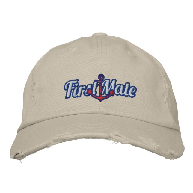 Casquette Brodée Élégant premier maté Ancre nautique Broderie (Devant)