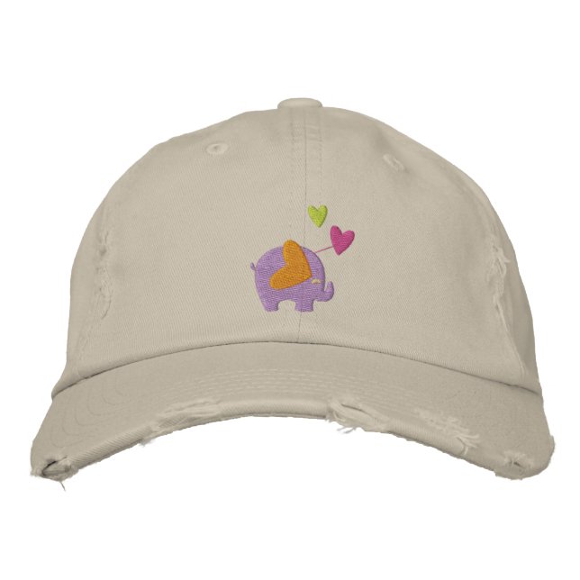 Casquette Brodée éléphant mignon (Devant)